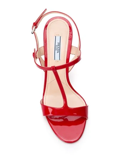 PRADA SLINGBACK STILETTO SANDALS - 红色