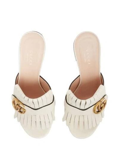 Shop Gucci Mid-heel Double G Mules In White