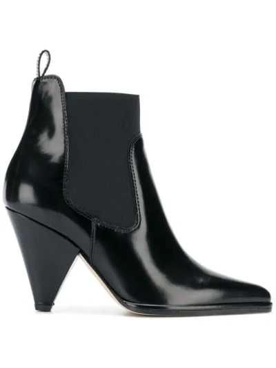 Shop Sergio Rossi Cone Heel Boots In Black