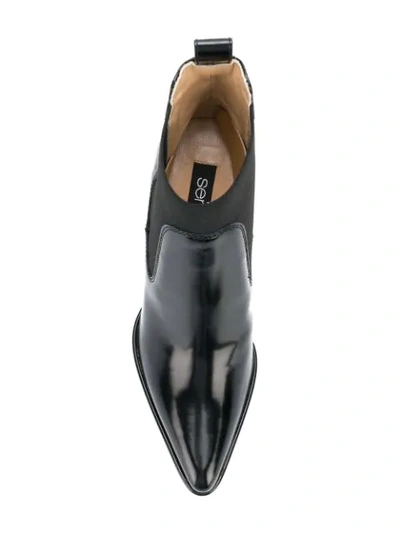 Shop Sergio Rossi Cone Heel Boots In Black