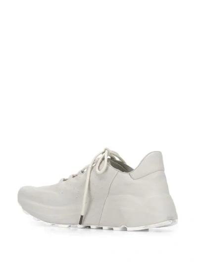 Shop Del Carlo Perforated Lace-up Sneakers In Grey