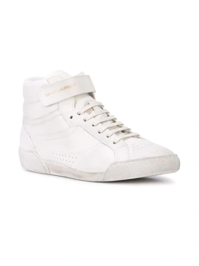 Shop Saint Laurent Lenny Sneakers In 9030 Blanc Optique/bl Opt