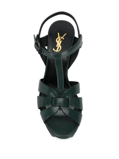Shop Saint Laurent Tribute 75 Sandals In 3045 Green