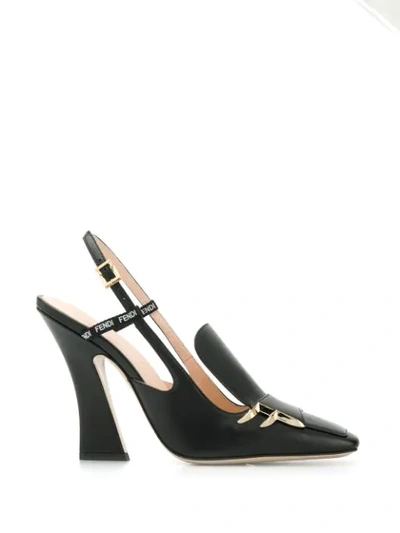 Shop Fendi Ffreedom Slingback Pumps In Black