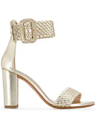 Shop Albano Ankle Strap Sandals In Gold