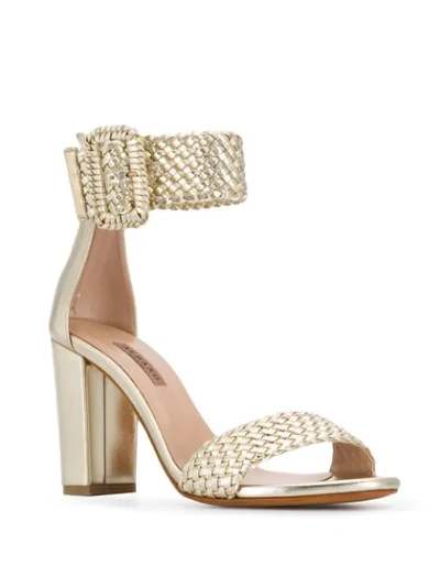 Shop Albano Ankle Strap Sandals In Gold