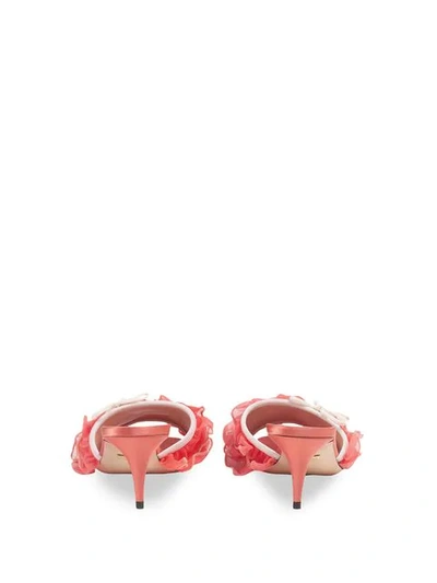 Shop Gucci Tulle Mules In Pink