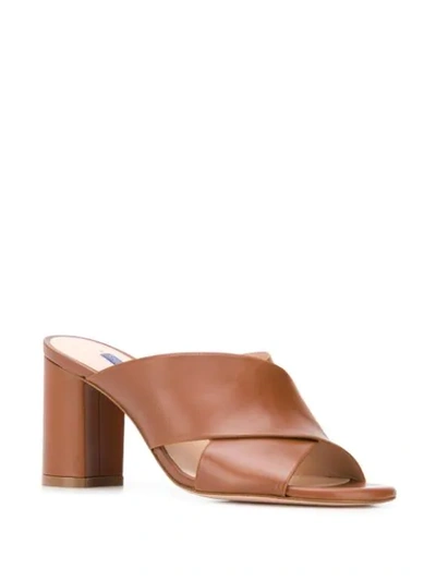 Stuart Weitzman Block Heel Sandals In Brown