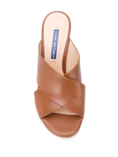 Stuart Weitzman Block Heel Sandals In Brown