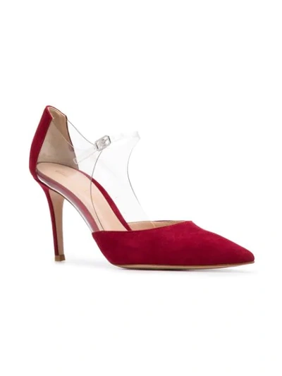 Shop Gianvito Rossi Plexi 85mm Pumps In Red