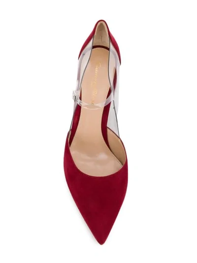 Shop Gianvito Rossi Plexi 85mm Pumps In Red