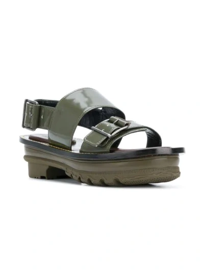 Shop Marni Ridged Sole Sandals In Green