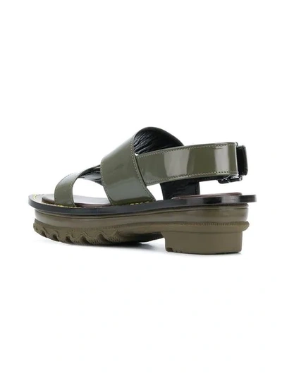 Shop Marni Ridged Sole Sandals In Green