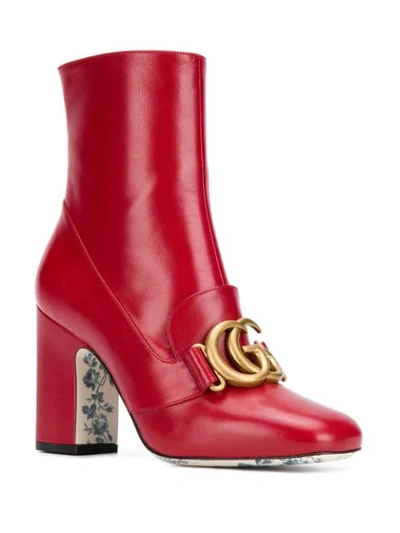 Shop Gucci Double G Boots In Red