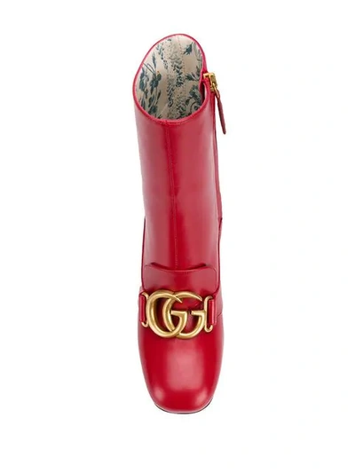 Shop Gucci Double G Boots In Red