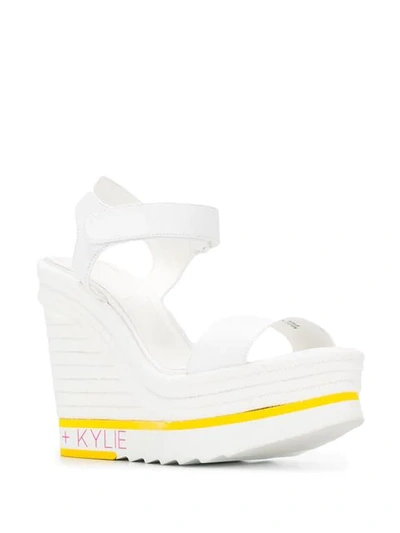 Shop Kendall + Kylie Kendall+kylie Touch Strap Wedge Sandals - White
