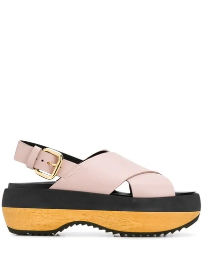 Shop Marni Colour-block Sandals In Pink