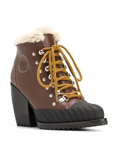 Shop Chloé Rylee Mountain Boots In Brown