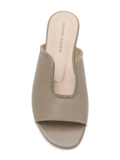 Shop Fabiana Filippi Cut Out Sandals In Grey
