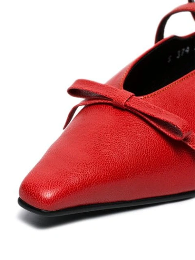 Shop Yuul Yie Red Abel Bow Embellished Slippers