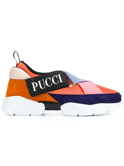 Shop Emilio Pucci Multicoloured City Cross Trainers In Orange