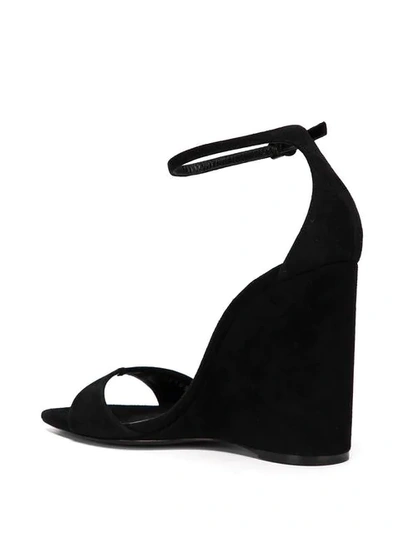 Shop Saint Laurent Kim & Dare Wedge Sandals In Black