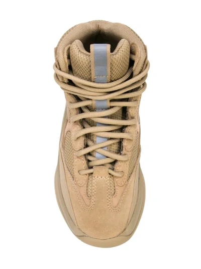 Shop Yeezy Thick Soled Desert Boots In Brown