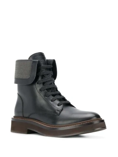 Shop Brunello Cucinelli Lace-up Front Boots In Black