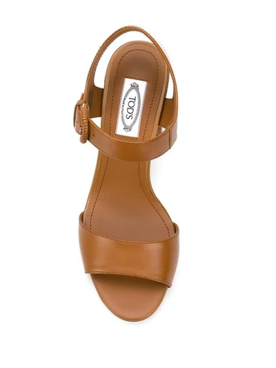 Shop Tod's Open Toe Sandals In Brown