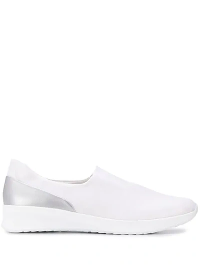 Shop Hogl Slip-on Sneakers In White