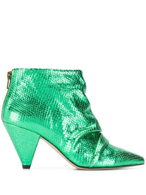 green metallic boots