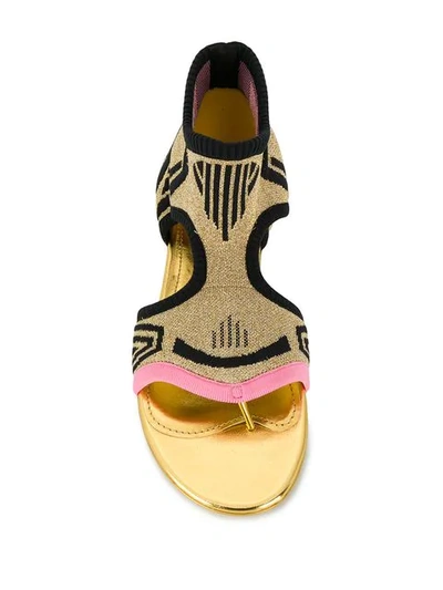 Shop Prada Sock Style Sandals In Gold