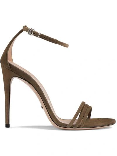 Shop Gucci Suede Sandal In Brown