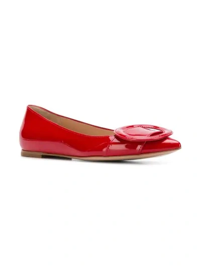 Shop Gianvito Rossi Ruby Ballerina Shoes In Red