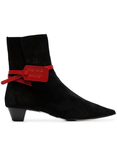 Shop Off-white Black Zip Tie 35 Suede Ankle Boots