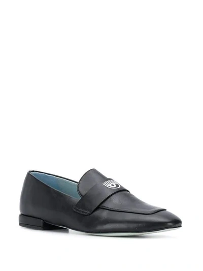 Shop Chiara Ferragni Slip-on Loafers In Black