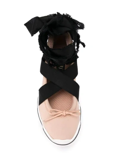 Shop Red Valentino Tie Ankle Sneakers In Pink
