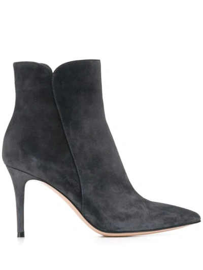 Shop Gianvito Rossi Pointed Boots In Grey