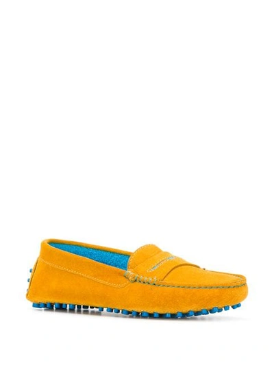 Shop Manolo Blahnik Contrast Slippers In Yellow