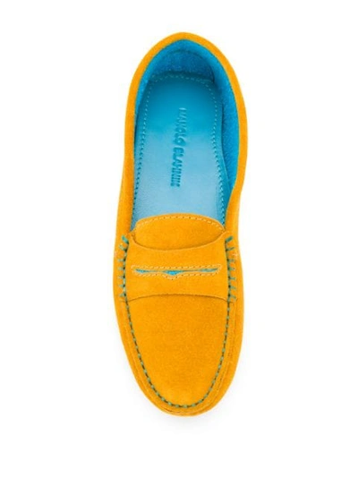 Shop Manolo Blahnik Contrast Slippers In Yellow