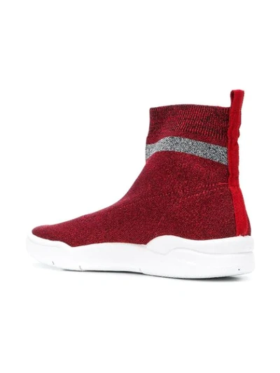 Shop Chiara Ferragni Logo Sock Sneakers In Red