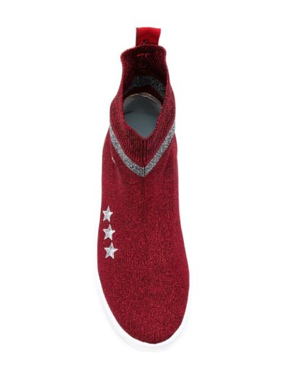 Shop Chiara Ferragni Logo Sock Sneakers In Red