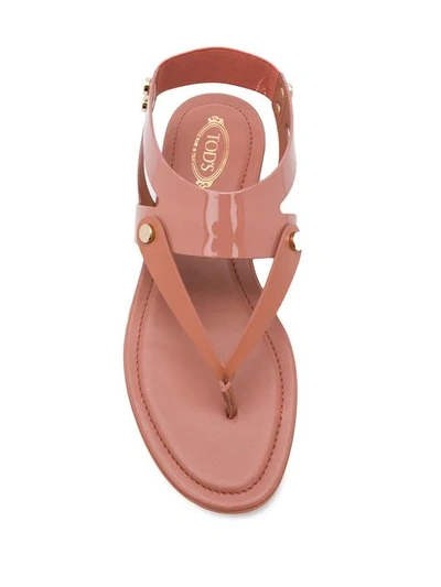 Shop Tod's Thong Sandals In Pink