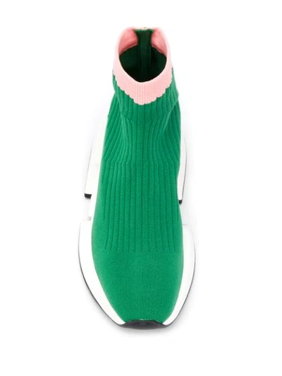 Shop Mm6 Maison Margiela Platform Sock Sneakers In Green