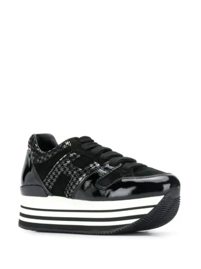 Hogan Houndstooth Print Sneakers In Black