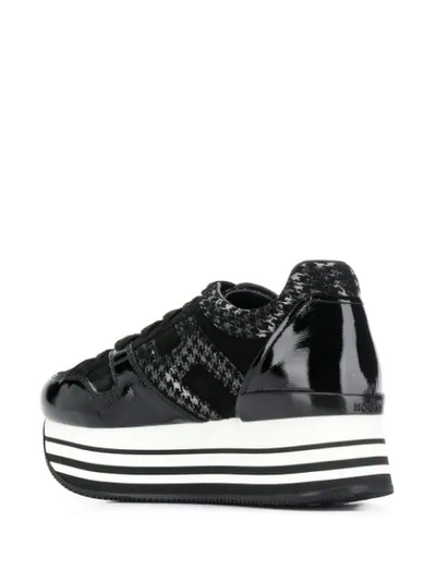 Hogan Houndstooth Print Sneakers In Black