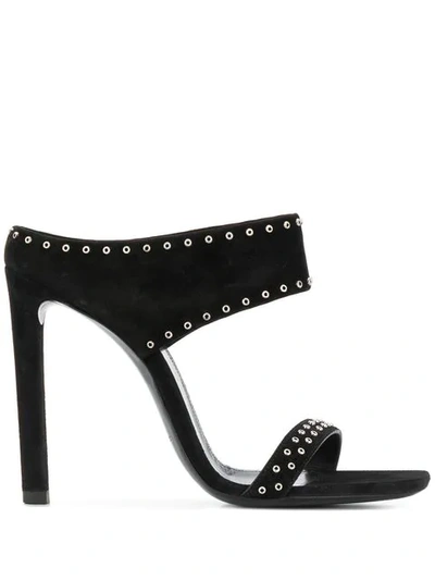 Shop Saint Laurent Eyelet Sandals In Black