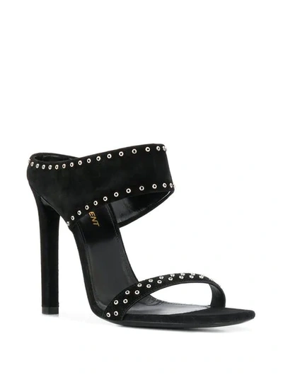 Shop Saint Laurent Eyelet Sandals In Black