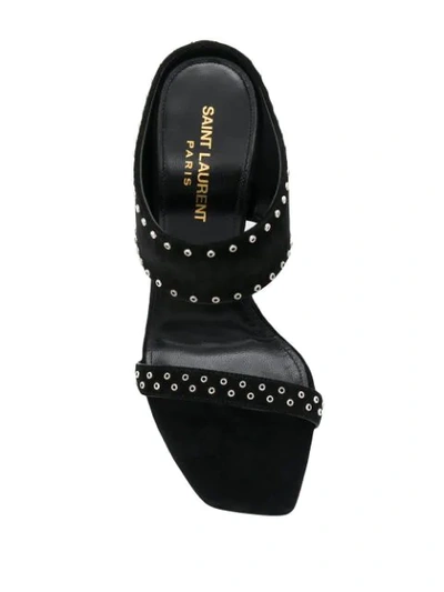Shop Saint Laurent Eyelet Sandals In Black