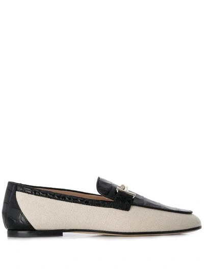 Shop Tod's Double T Loafers In White